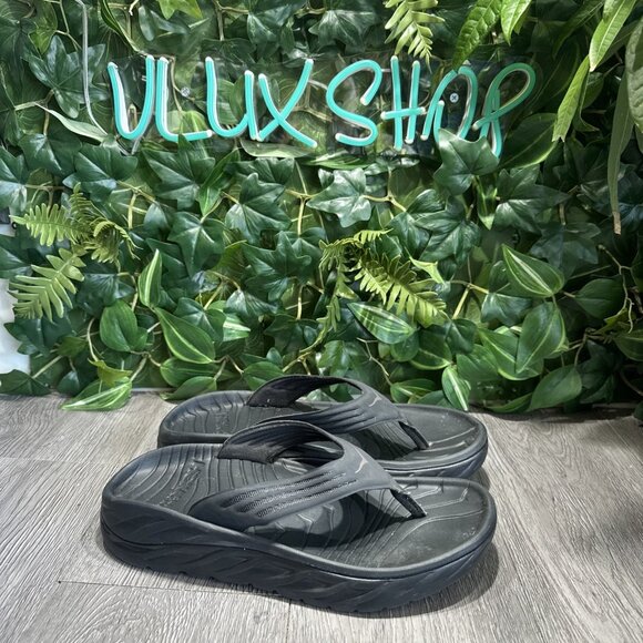 Hoka One One Ora Recovery Black Thong Slides Sandals Mens Size 8 main image 6